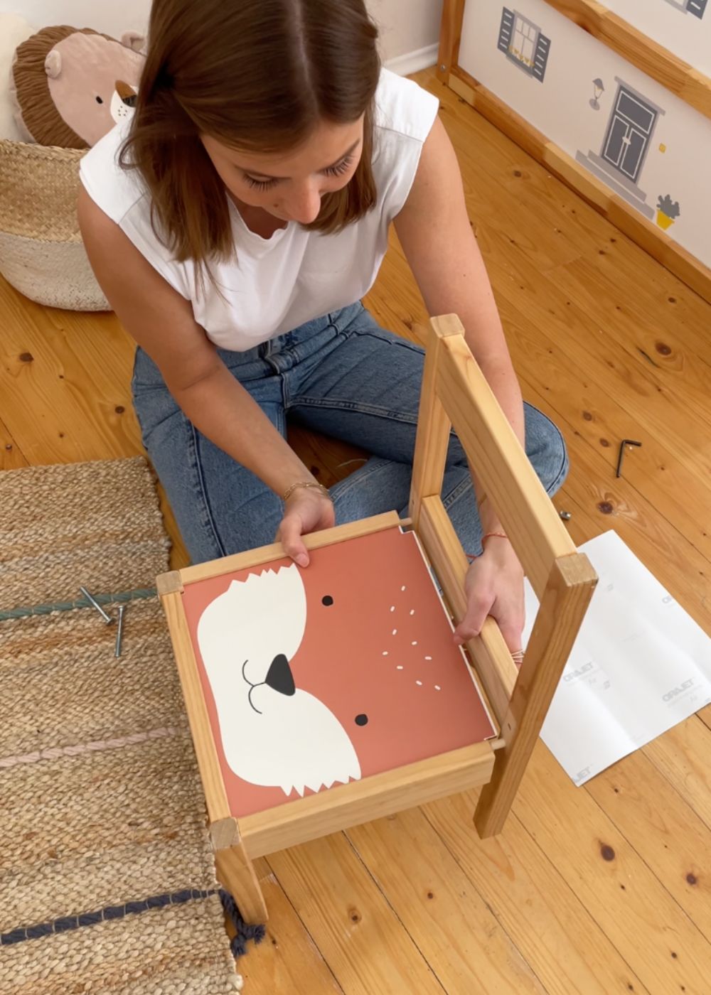 Anleitung Ikea Lätt Kinderstuhl bekleben